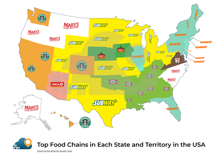 10 Largest Food Chains in the United States in 2024 | LocationsCloud