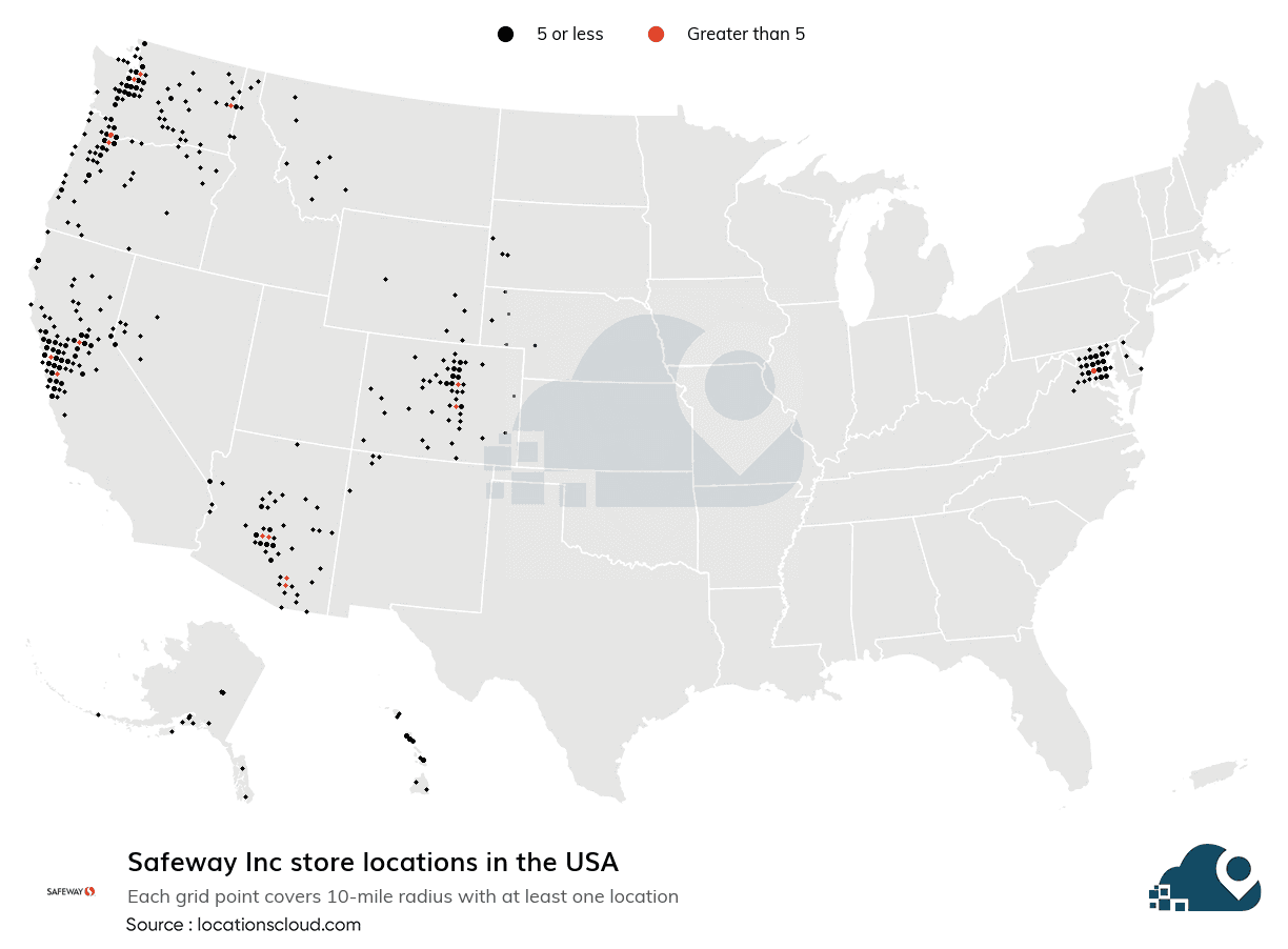 Number of Safeway Inc Stores in the USA - 2024 | LocationsCloud