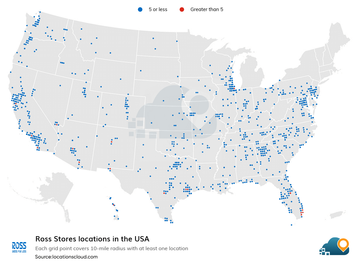 Number of Ross Stores in the USA 2024 LocationsCloud