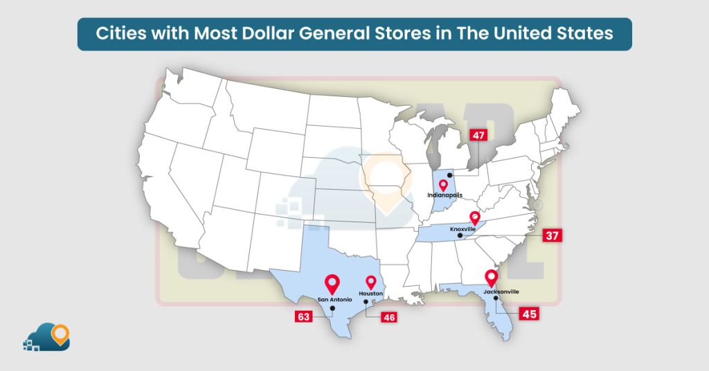 Cities with Most Dollar General Stores in The United States