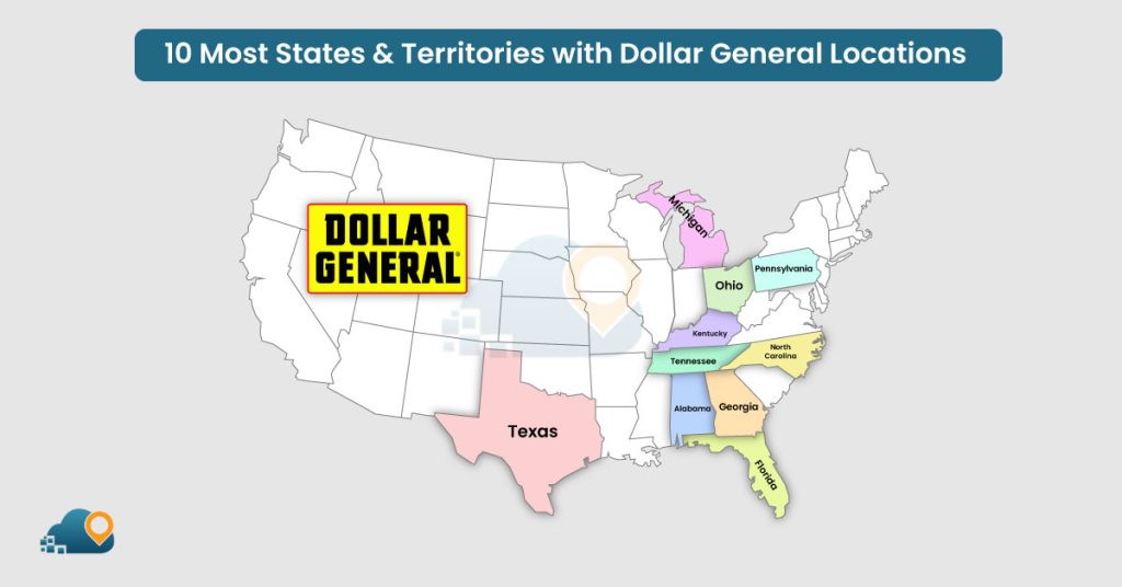 States and Territories with the Most Dollar General Stores