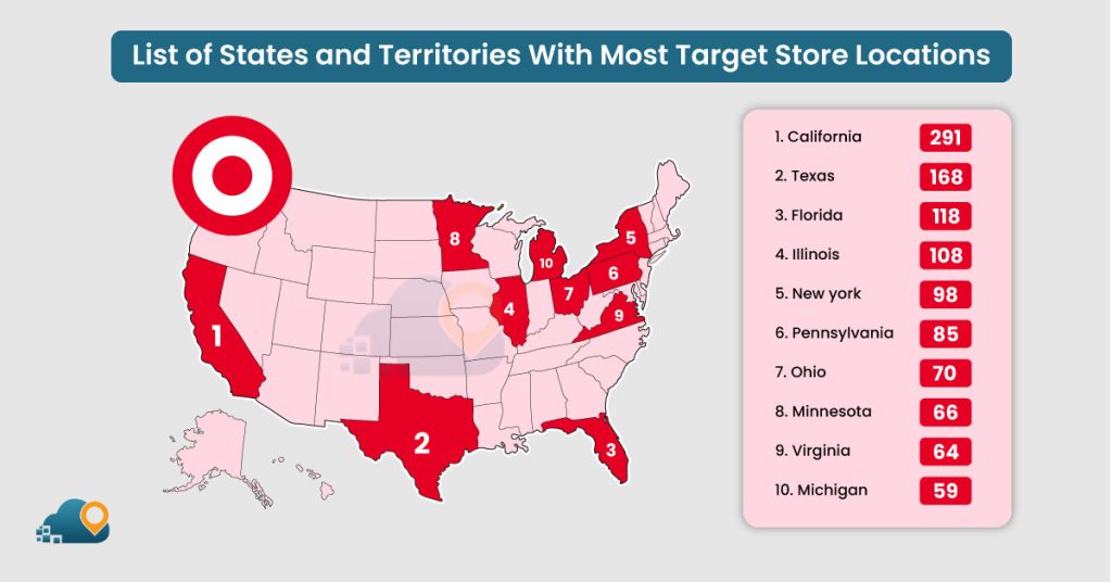 States and Territories With Most Target Stores